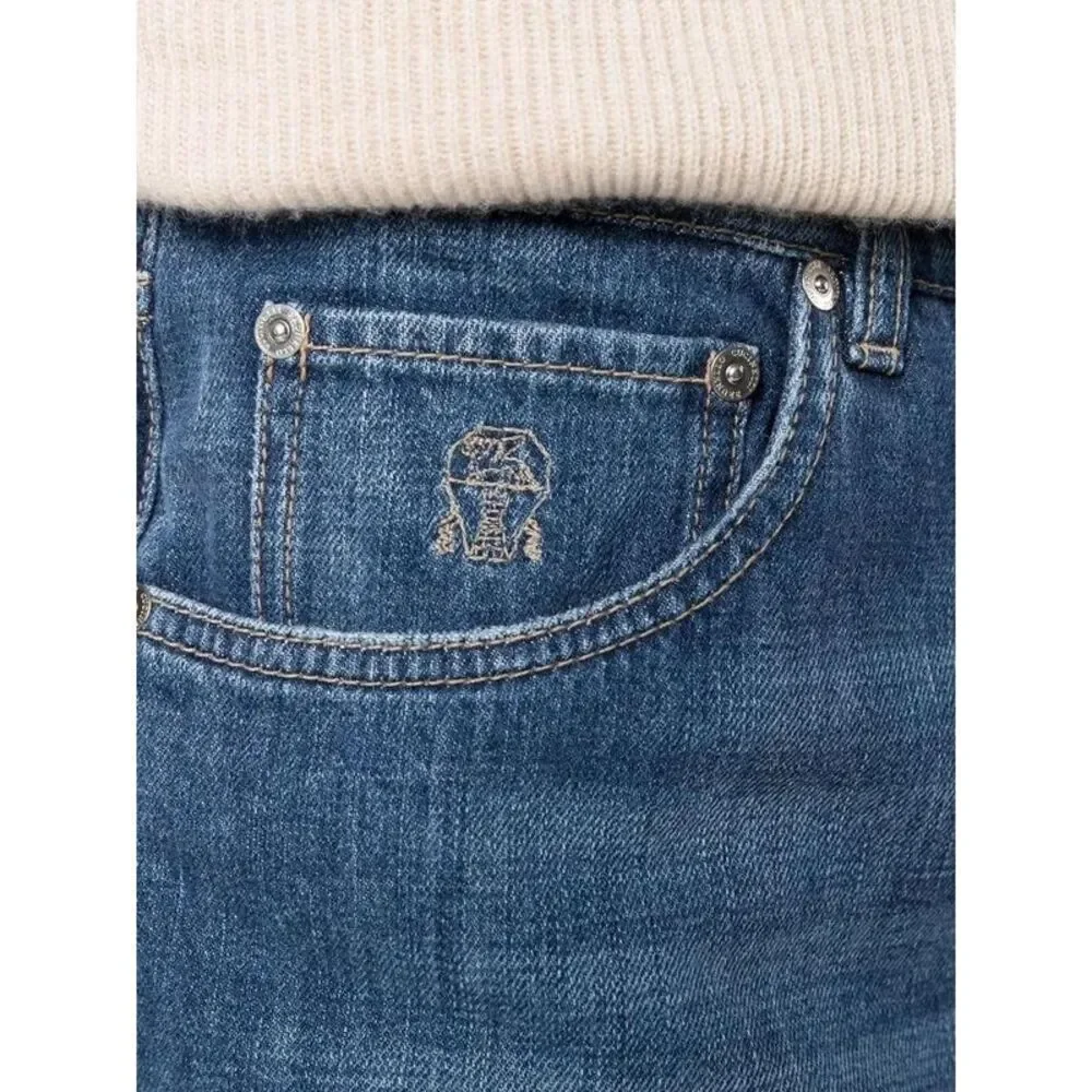 BRUNELLO CUCINELLI Men's Straight Leg Denim Jeans Men BLUE Pants - Picture 5 of 5